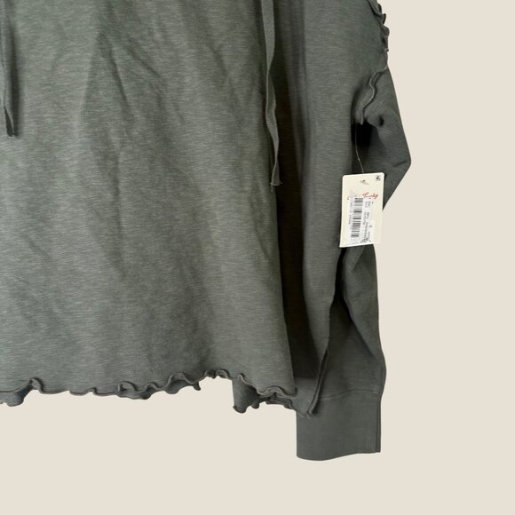 NWT Lucky Brand Hooded Lightweight Sweatshirt Green Cotton Stretch Size XL - Picture 8 of 15